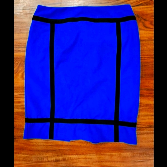 Worthington Blue & Black Color Block Skirt - Picture 1 of 5